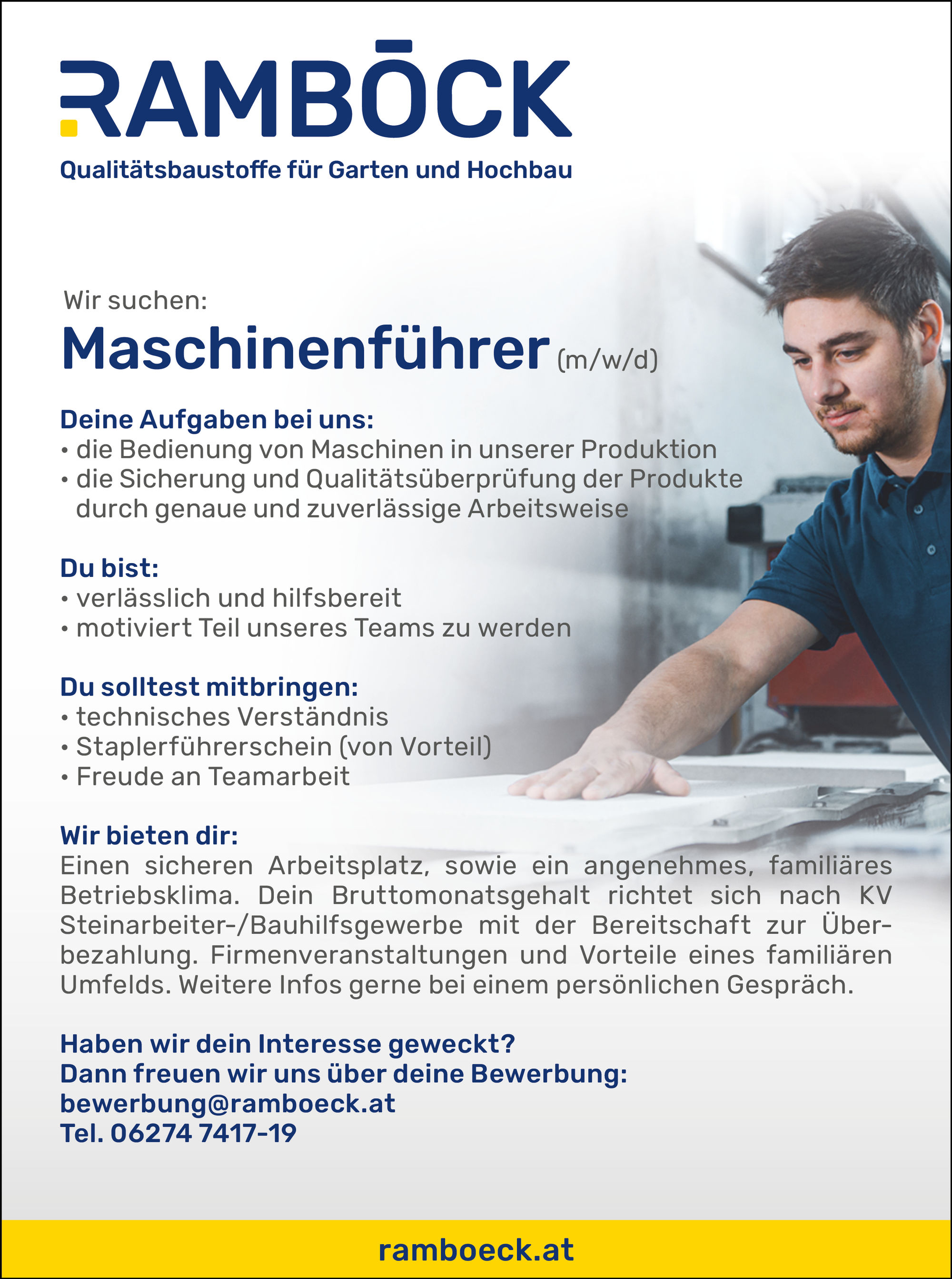 bewerbung job maschinenführer